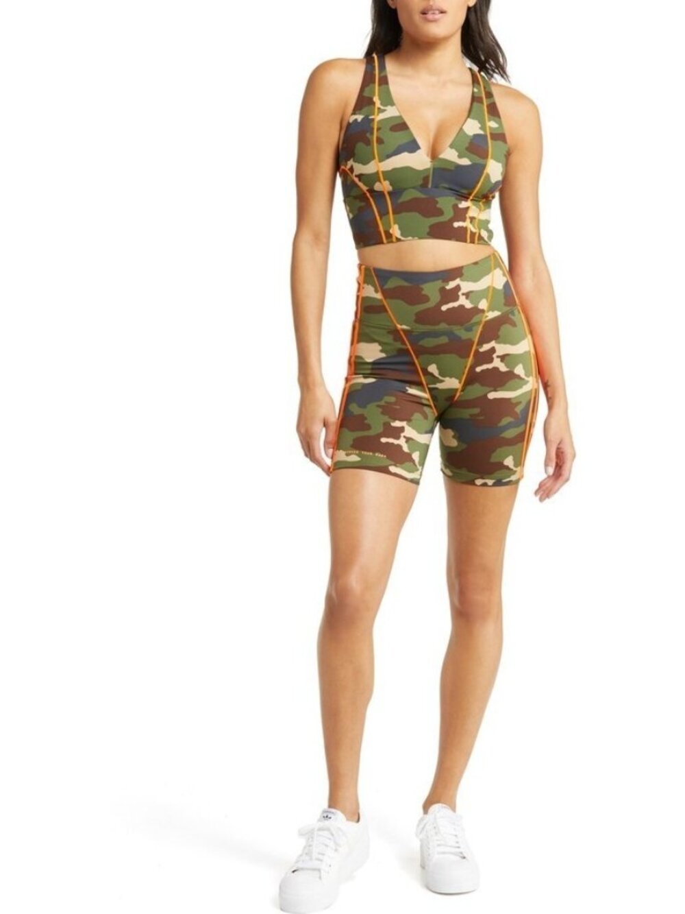 NWT ADIDAS IVY PARK CAMO BRA AND SHORTS 9 INCH sold separated